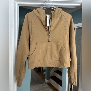 Lululemon Athletica Half-Zip Scuba Hoodie Filbert Tan XL
